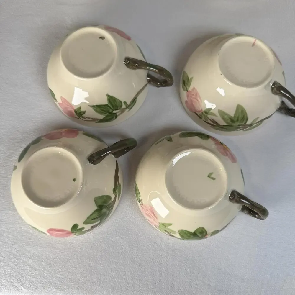4 Franciscan Desert Rose Cups and Saucers